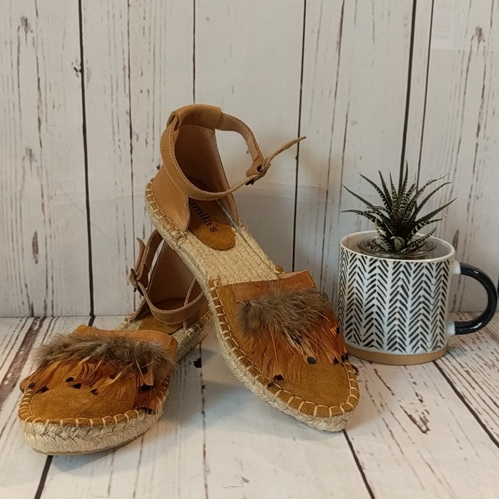 Camila's Feather Boho‎ Chic Espadrilles Women's 7.5/8 - Picture 8 of 16